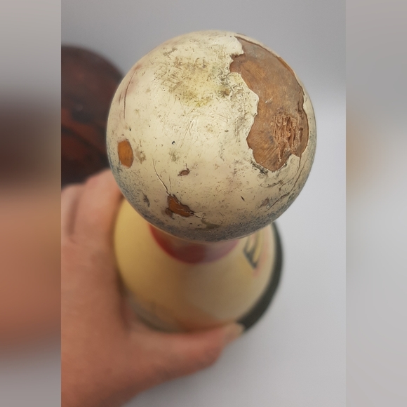 Vtg Brunswick Score King Bowling Wood Rubber Band Pin & 5 Pin Bowling Ball Set - Picture 9 of 10